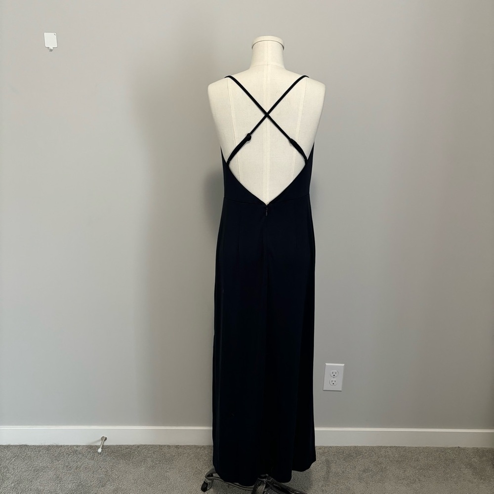 NWT Club Monaco Cowl Neck Maxi Dress Navy Blue Low Back Size Small - Picture 8 of 14